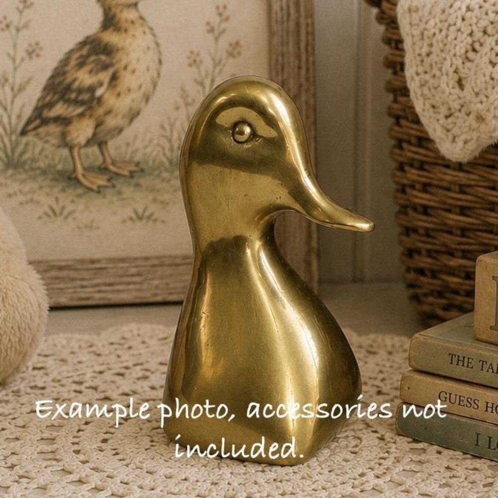 Vintage Brass Duck Head 5" Bookend Country Cottage Grandmacore Farmhouse Decor - Picture 2 of 12